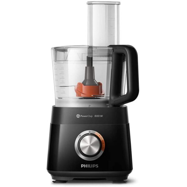 Philips HR7510/11 Viva Compact 800W Food Processor with 6 Accessories - Black