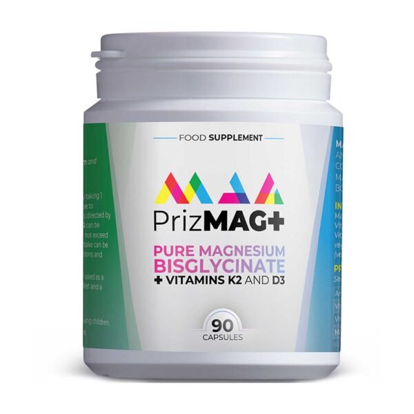 MAG365 PrizMAG Plus Magnesium bysglycinate with added D3 & K2 90 Capsules