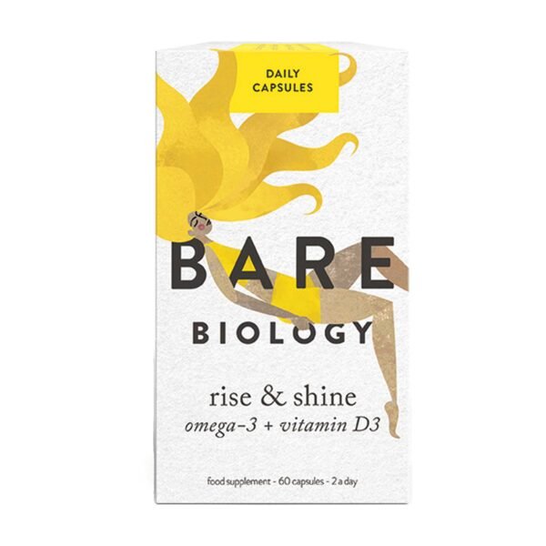 "Bare Biology Rise & Shine, Omega-3 + Vitamin D3 Capsules" 60 caps