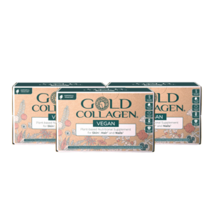 30 Days Gold Collagen® Vegan Skincare supplement with added B12 for Skin, Hair & Nails. Formulated by nutrionists, backed by science and research