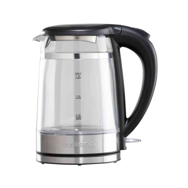 Daewoo SDA2539 3KW 1.5L Eco Cool Touch Glass Kettle - Black