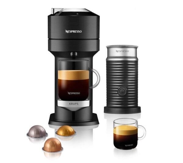 NESPRESSO by KRUPS Vertuo Next XN911840 Coffee Machine with Aeroccino - Black, Black